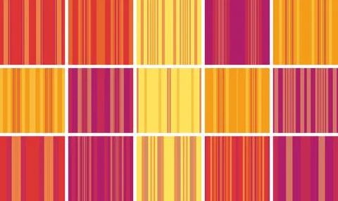 Striped pattern set for bespoke clothing and exclusive fashion. Seamless ve.. Illustrazione stock