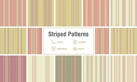 Striped pattern set for casual feminine fashion. Lines textures elevate blo.. Stockillustratie