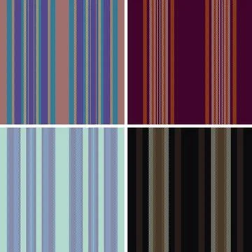 Striped pattern set created for industrial-scale fabric manufacturing. Vect.. Stock Illustration