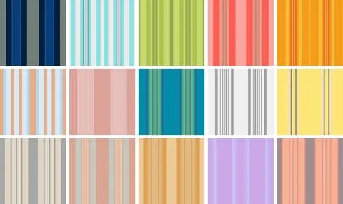 Striped pattern set reflecting factory-quality textile production standards.. Stock Illustration