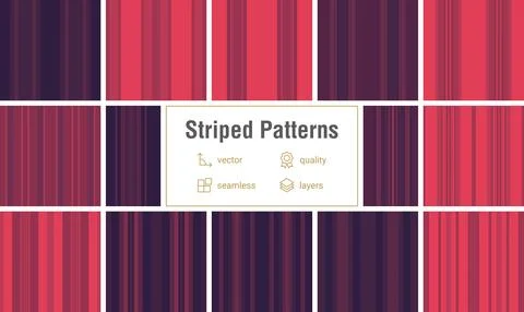 Striped pattern set reflecting professional standards for industrial fabric.. Stock Illustration