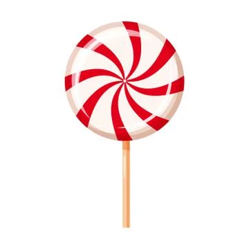 Striped peppermint candy, caramel, vector. Cartoon style, isolated Stock Illustration