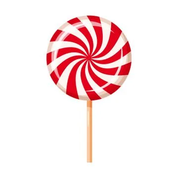 Striped peppermint candy, caramel, vector. Cartoon style, isolated Stock Illustration