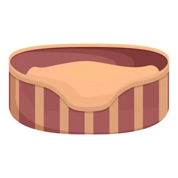 Striped pet bed providing comfortable sleeping place for cat or dog Stock Illustration