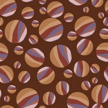 Striped planet polka dot circle seamless pattern background. Soft pink spice Stock Illustration