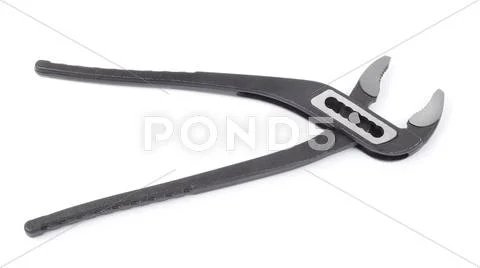 Striped pliers isolated on white background Stock Photos