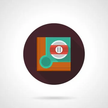 Striped pool ball flat round vector icon 스톡 일러스트