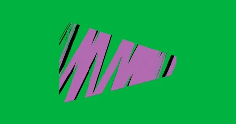 Striped purple arrow starting left expanding into triangle contracting looping Stock Footage 317284660