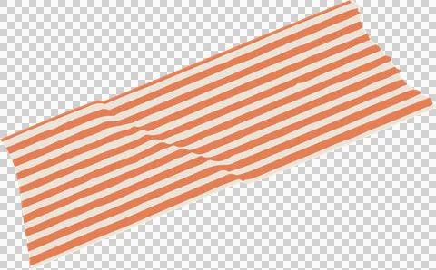 Striped rectangular fabric is draping with soft folds in flat design on Stock Illustration