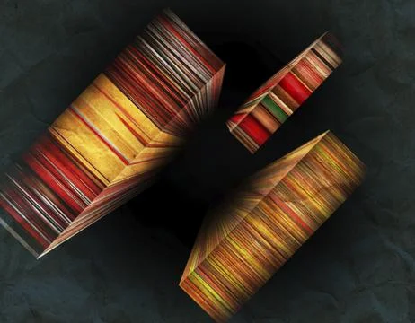 Striped Rectangular Subjects On A Paper Background 库存照片