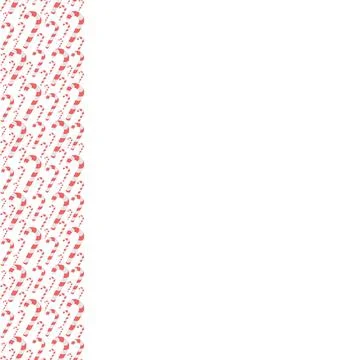Striped red and white candy caneof different sizes. Endless vertical border. イラスト素材