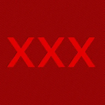 Striped red background with xxx text Illustrazione stock