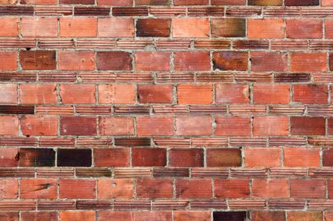 Striped red bricks Stock Photos