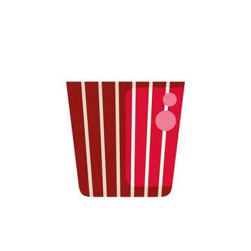 Striped red container design with pink decorative circles Stock Illustration