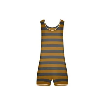 Striped retro swimsuit in brown and black design Stock Illustration