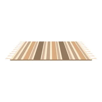 Striped rug with tassels adding a touch of warmth to home decor Stock Illustration