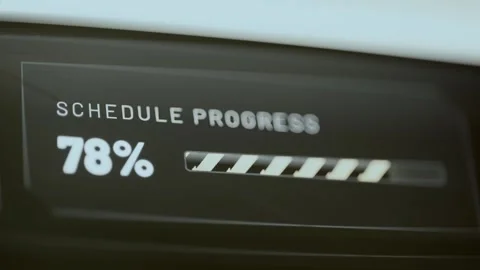 Striped schedule bar marks 78 percent progress Vidéo 344097586
