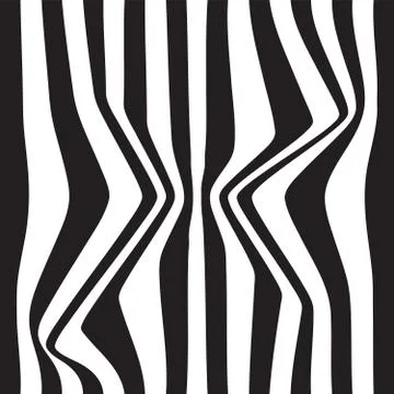 Striped seamless abstract background. black and white zebra print. Vector Stock Illustration