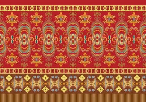 Striped seamless pattern. Floral wallpaper Stock Illustration
