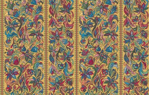 Striped seamless pattern. Floral wallpaper. Colorful ornamental border Stockillustratie