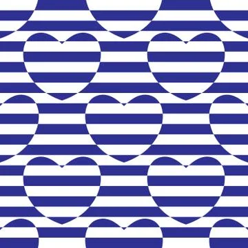 Striped seamless pattern with hearts Stock-Illustration
