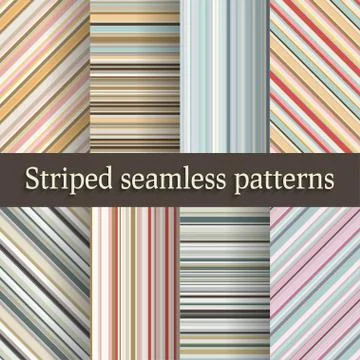 Striped seamless patterns set in retro colors Stock-Illustration
