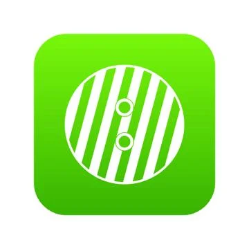 Striped sewing button icon digital green Illustrazione stock