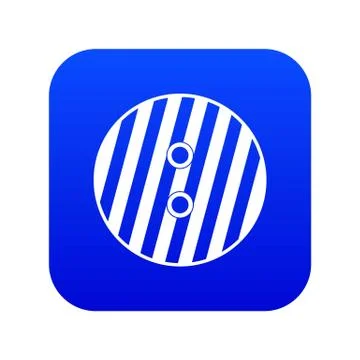 Striped sewing button icon digital blue Illustrazione stock