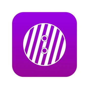 Striped sewing button icon digital purple Illustrazione stock