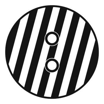 Striped sewing button icon, simple style Stock Illustration