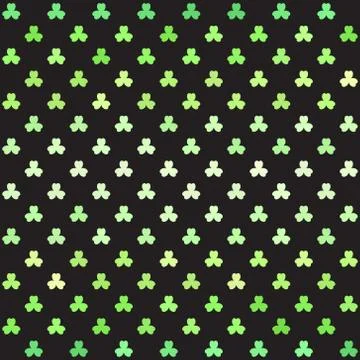 Striped shamrock pattern. Seamless vector background Stock Illustration