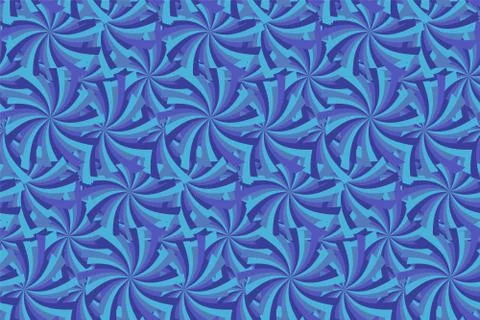 Striped shapes with rays. Abstract geometric seamless pattern. Vector. Illustrazione stock