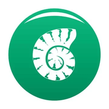 Striped shell icon vector green イラスト素材
