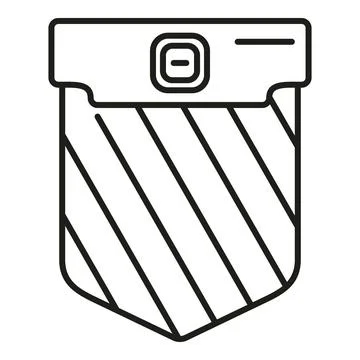 Striped shirt pocket with button vector icon Illustrazione stock