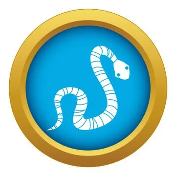 Striped snake icon blue vector isolated Stock Illustration