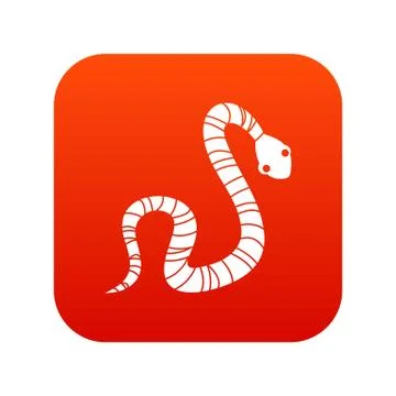 Striped snake icon digital red イラスト素材