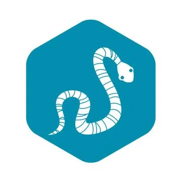 Striped snake icon, simple style Stockillustratie