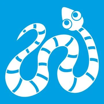 Striped snake icon white 스톡 일러스트