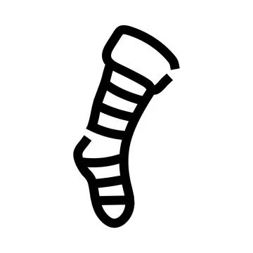 Striped sock line icon vector illustration Stock Illustration