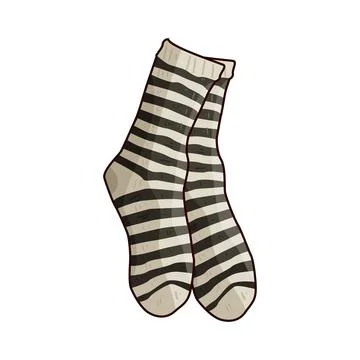Striped socks illustration Stock Illustration