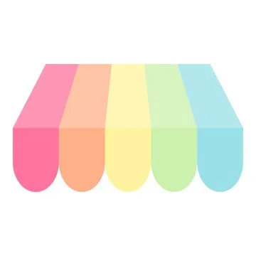 Striped Storefront Awning Square Format Vector Stock Illustration