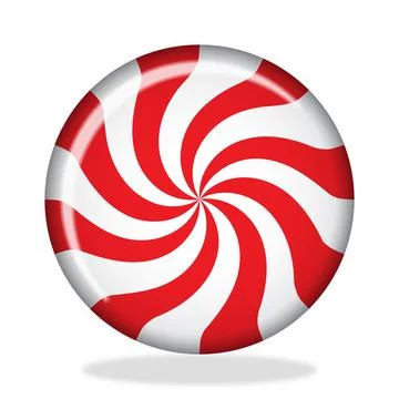 Striped sugar candy. Striped peppermint candy isolated on white background. V Stock Illustration