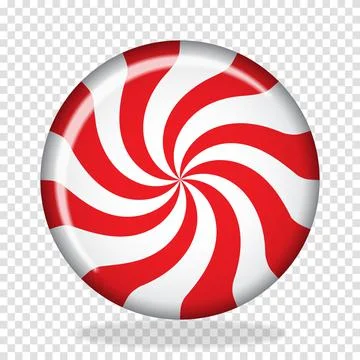 Striped sugar candy. Striped peppermint candy isolated on white background. V Stock Illustration