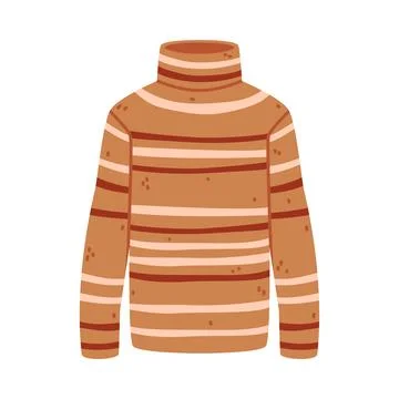 Striped Sweater or Pullover with Long Sleeves as Warm Autumn Clothes Vector Ilustración de archivo