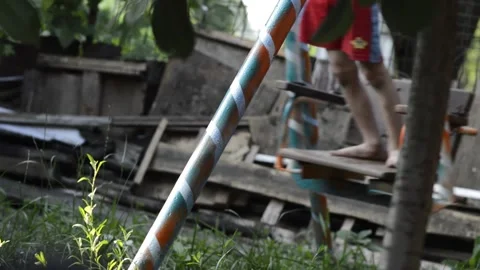 Striped swing Stock Footage 154427569