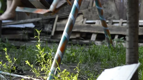 Striped swing 스톡 동영상 154427575
