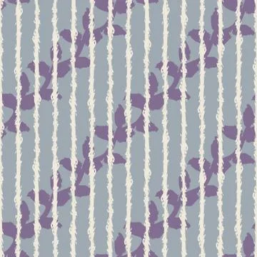 Striped textural botanical seamless vector pattern Illustrazione stock
