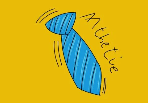 A striped tie stylized comic book style humorist drawings Stock Illustration