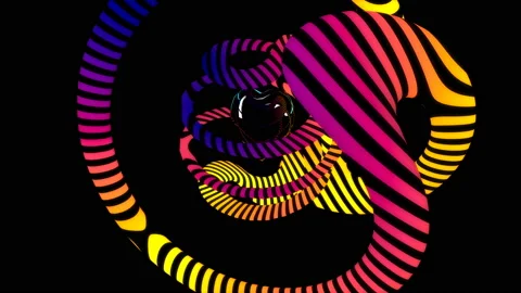 Striped Torus 4K 03 Stock Footage 102612635