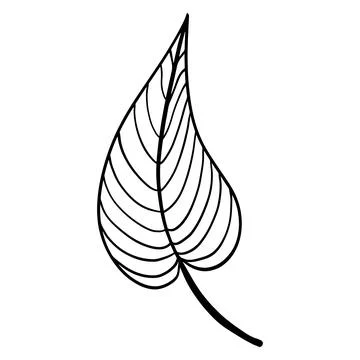 Striped tree leaf isolated vector illustration Illustrazione stock